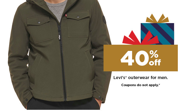 40% off Levi's outerwear for men. coupons do not apply. shop now.