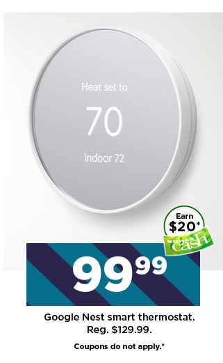 99.99 Google Nest Smart Thermostat.  shop now.