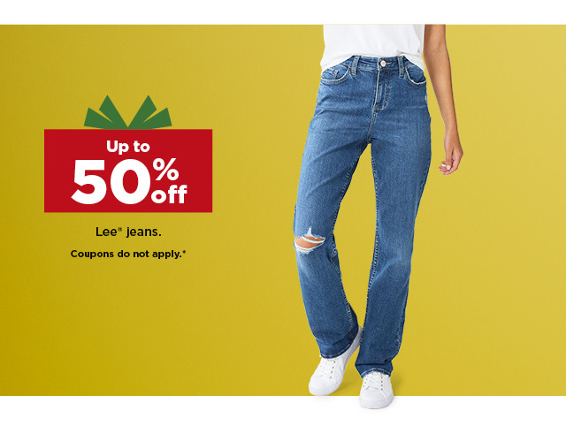 up to 50% off Lee jeans. shop now.