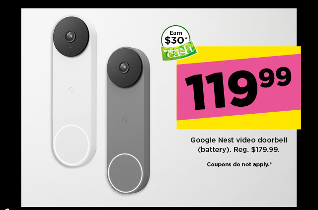 119.99 google nest video doorbell. shop now.