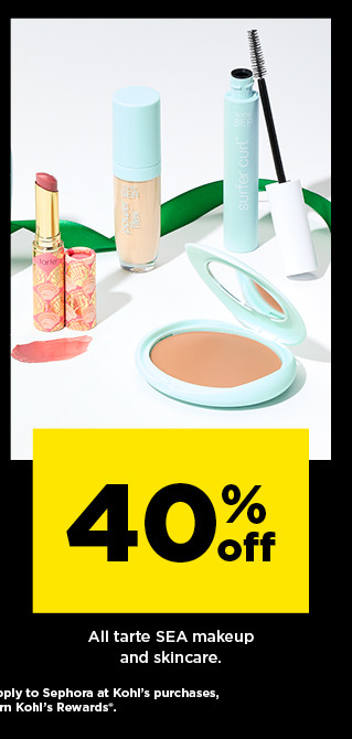 40% off all tarte SEA makeup and skincare. shop now.