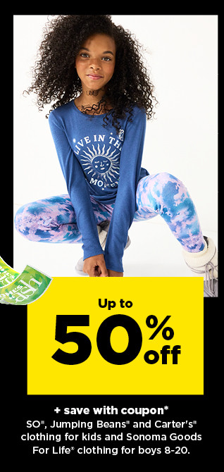 50% off plus save with coupon clothing for kids. shop now.