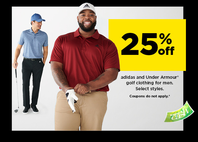 25% off adidas and under armour golf clothing for men. coupons do not apply. shop now.