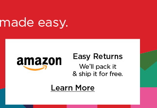amazon easy returns we'll pack it and ship it for free. learn more. amazon F3 Returns We'll pack it ship it for free. I Learn More 