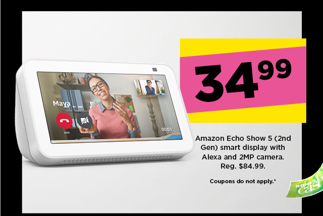 34.99 amazon echo show 5. shop now.