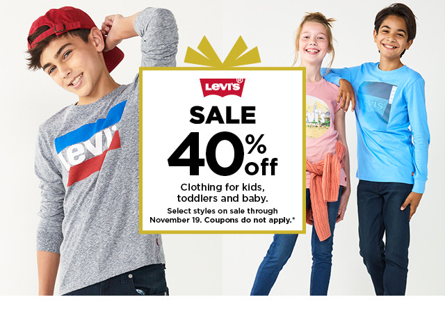 40% off levi's clothing for kids, toddlers, and baby. coupons do not apply. shop now.