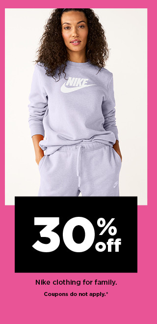 30% off nike clothing for family. coupons do not apply. shop now.  30:: Nike clothing for family. nnnnnnnnnnnnnnnnn 