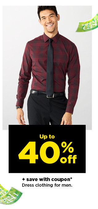 up to 40% off plus save with coupon dress clothing for men. shop now.  save with coupon* Dress clothing for men. 