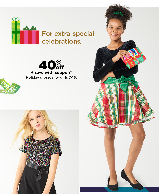 40% off plus save with coupon holiday dresses for girls. shop now.