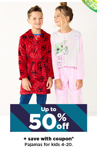 up to 50% off plus save with coupon pajamas for kids. shop now.