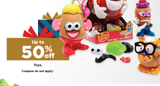 up to 50% off toys. coupons do not apply. shop now.