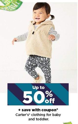 up to 50% off plus save with coupon carter's clothing for baby and toddler. shop now.