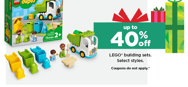 up to 40% off lego building sets. coupons do not apply. shop now.