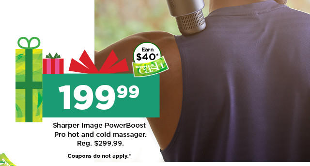 199.99 sharper image powerboost pro hot and cold massager. shop now.