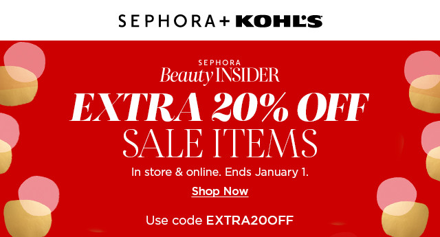 sephora beauty insider members receive an extra 20% off sale items with promo code EXTRA20OFF. in store and online. shop now.