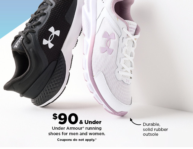 $90 and under armour running shoes for men and women. coupons do not apply. shop now.