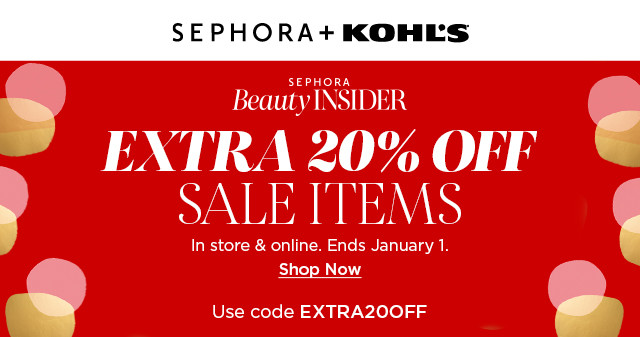 beauty insiders save an extra 20% off sale items in store and online. use code EXTRA20OFF. shop now.