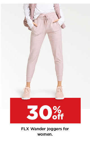 30% off FLX wander joggers for women.