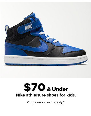 $70 and under nike athleisure shoes for kids. coupons do not apply.