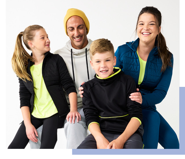 $40 and under plus save with coupon on tek gear performance clothing for the family.