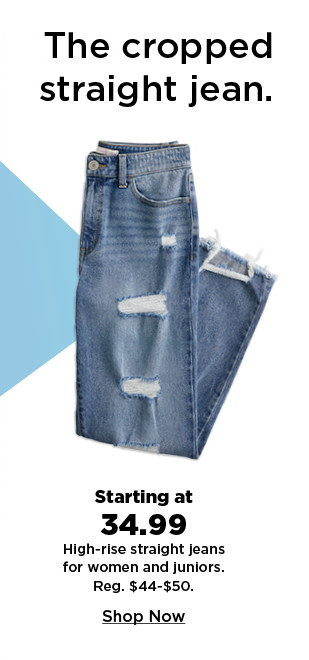 starting at 34.99 high-rise straight jeans for women and juniors. shop now.