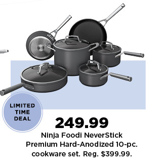 249.99 ninja foodi neverstick premium hard-anodized 10-pc cookware set. shop now.