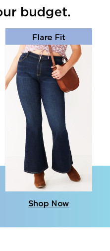 shop flare fit jeans.