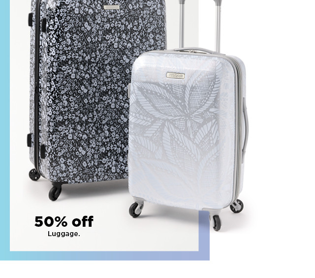 shop 50% off luggage.