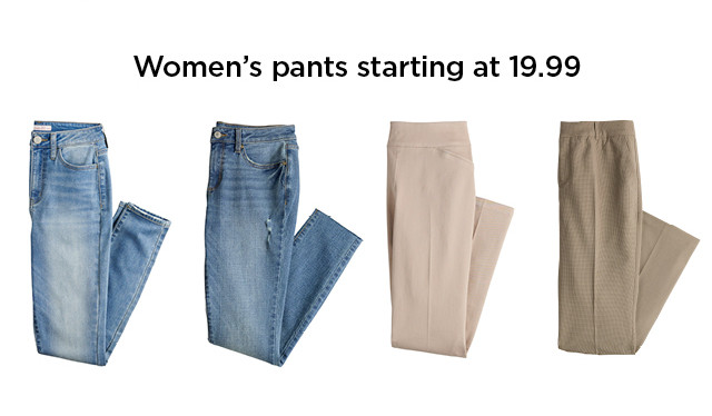 women's pants starting at $19.99