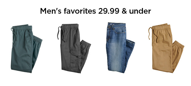 men's favorites 29.99 and under.