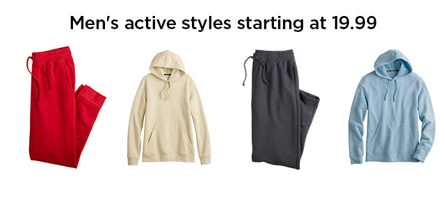 men's active styles starting at 19.99.