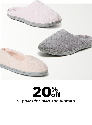 20% off slippers for men and women.