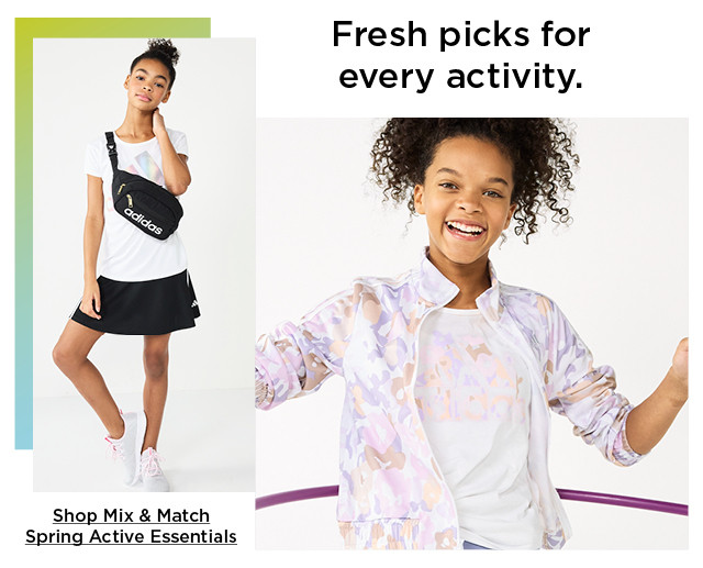 fresh picks for every activity. shop mix and match spring active essentials.