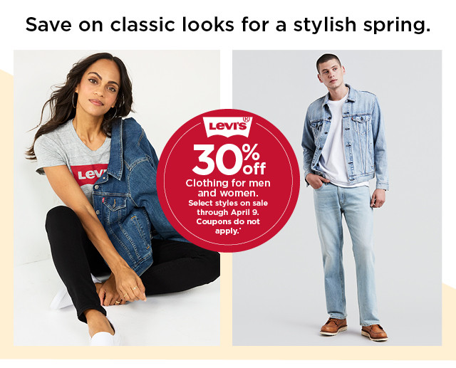 30% off levi's clothing for men and women. select styles. coupons do not apply. shop now.