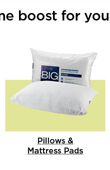 shop pillows and mattress pads