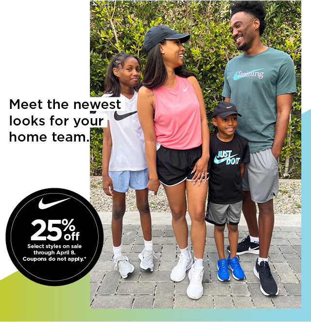 25% off nike select styles on sale. coupons do not apply. shop now.