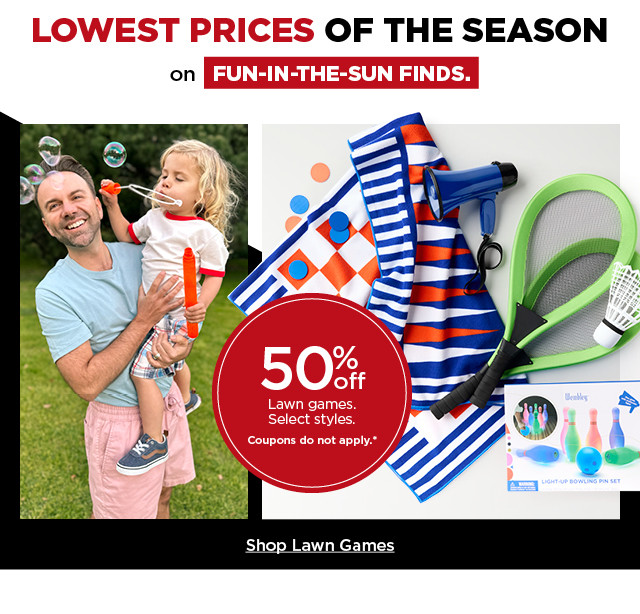 Lowest prices of the season on fun-in-the-sun finds. Shop all lawn games.