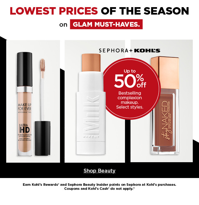 up to 50% off bestselling complexion makeup. select styles. shop beauty.