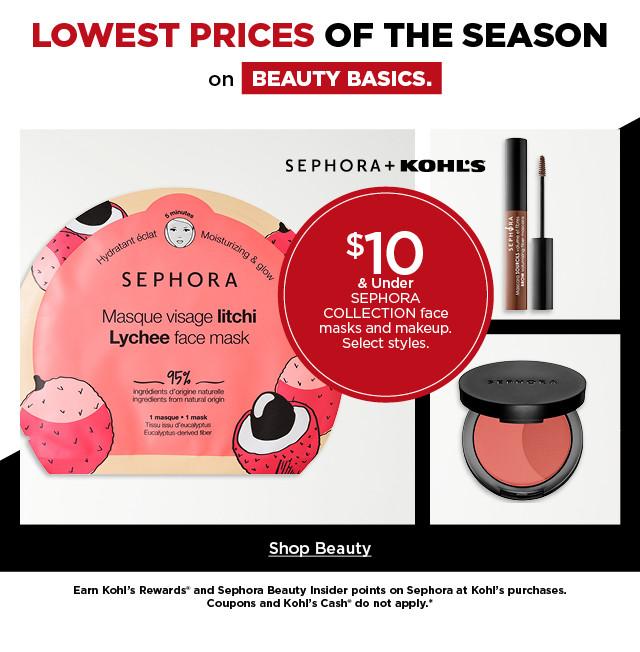 $10 and under sephora collection face masks and makeup. select styles. shop beauty.