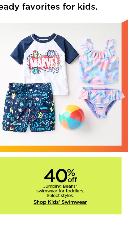 40% off jumping beans swimwear for toddlers. select styles. shop kids' swimwear.