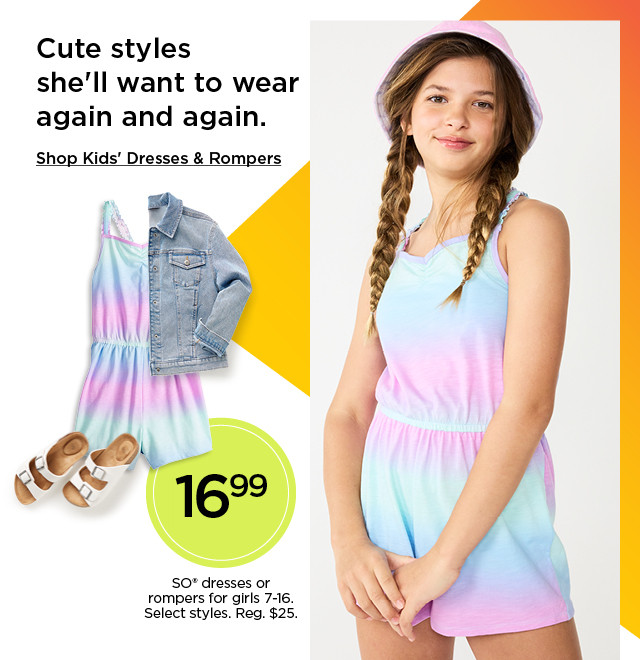 19.99 so dresses or rompers for girls. select styles. shop girls' dresses and rompers.