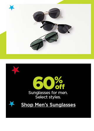 60% off sunglasses for men. select styles. shop men's sunglasses.