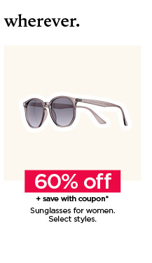 60% off plus save with coupon on sunglasses for women. select styles. shop women's sunglasses.