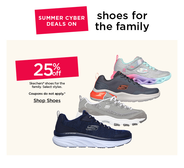 25% off skechers shoes for the family. select styles. shop shoes.