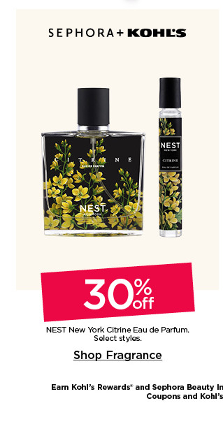 30% off nest new york citrine eau de parfum. select styles. coupons do not apply. shop fragrance.