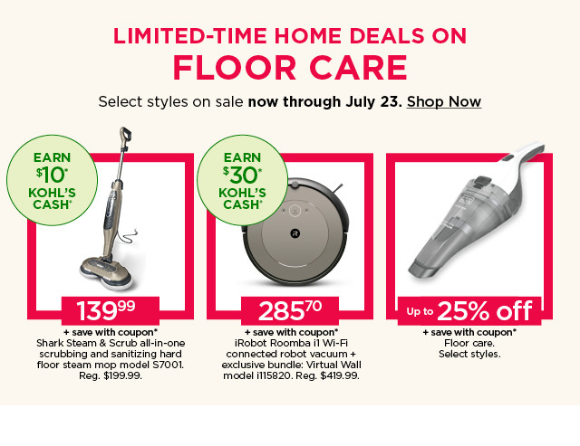 Limited-time home deals on floor care. Select styles on sale now. Shop floor care.