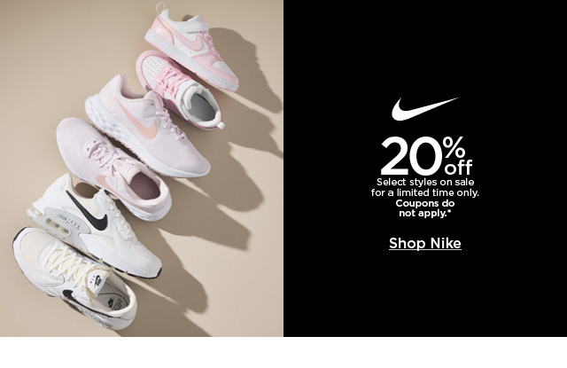 20% off nike select styles on sale for limited time only. coupons do not apply. shop nike.