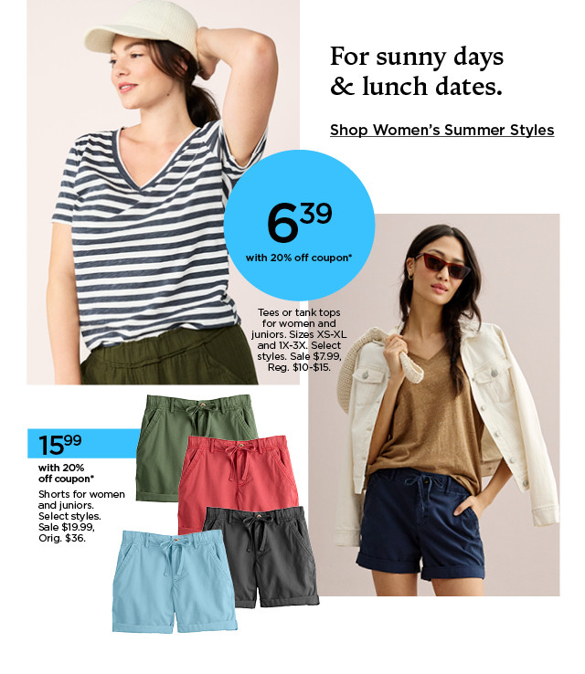 for sunny days and lunch dates. shop women's summer styles.