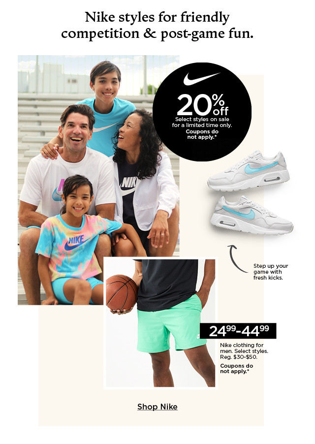 nike styles for friendly competition and post-game fun. shop nike.