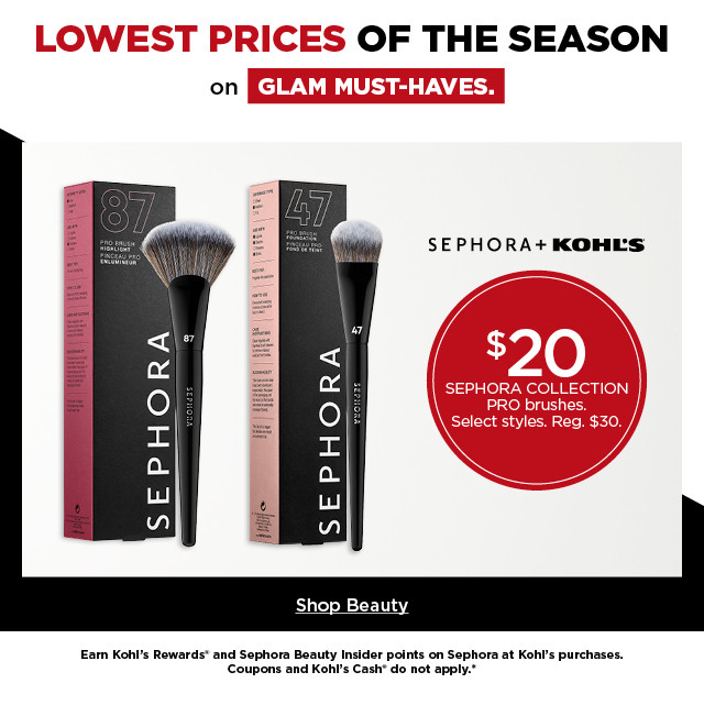 Lowest prices of the season on glam must-haves. Up to 50% off bestselling complexion makeup. Select styles. Shop beauty.